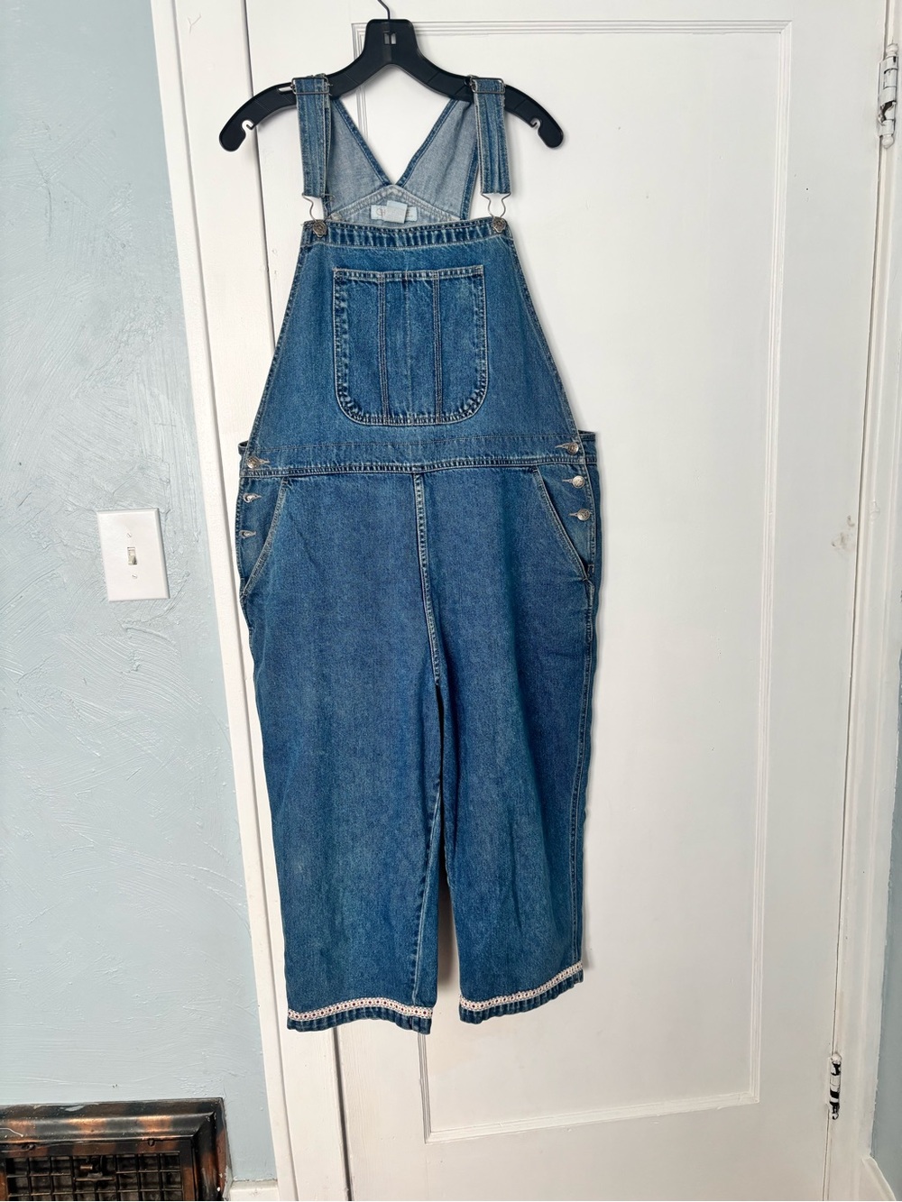 Cherokee Denim Overalls with Ribbon Trim